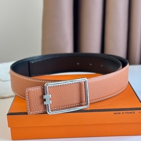 Knockoff Hermes Tube H Reversible Belt 38MM in Gold Clemence Leather HMS9MYF207V
