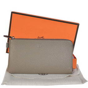 Hermes Zipper Cards Wallet Togo Leather A908 Dark Grey Replica HMSH7V4OLKW