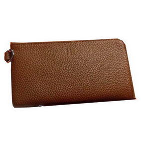 Hermes Zipper Wallet Grainy Leather HA309 Wheat 1:1 Replica HMSQMB62D63