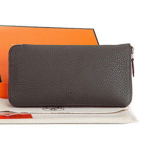 Hermes Zipper Wallet Original Leather A309 Brown 1:1 Replica HMS9L4OOTHS