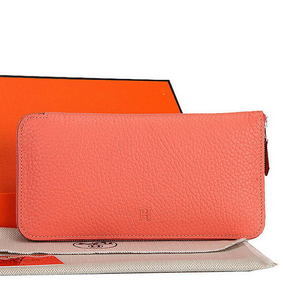 Hermes Zipper Wallet Original Leather A309 Dark Pink Top Replica HMS237NT11X