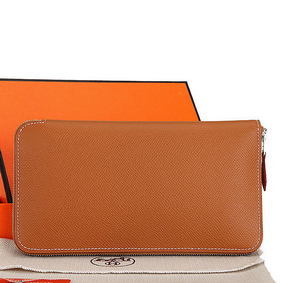 Cheap Hermes Zipper Wallet Original Saffiano Leather A309 Camel HMSQ606BCIU