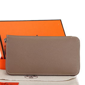 Hermes Zipper Wallet Original Saffiano Leather A309 Gray 1:1 Replica HMS5Z0G12ER