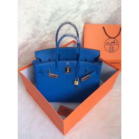 Top Replica Hermes Birkin 30CM Tote Bag Blue Original Leather HB30 Glod HMSCRB8E309