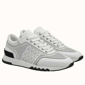 Hermes Men's C-Addict Sneakers In White Perforated Calfskin 1:1 Replica HMS5Z327JLC