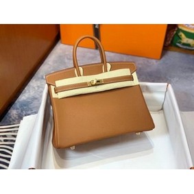 Hermes Birkin 25CM Epsom Bag Original Leather H25E brown 1:1 Replica HMSO2J3E451