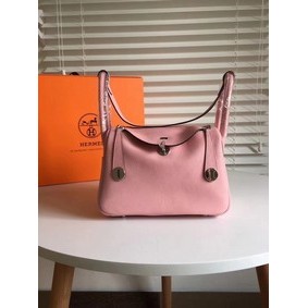 Knockoff Hermes Lindy Original Togo Leather Bag 5086 Pink HMS2987NC3P
