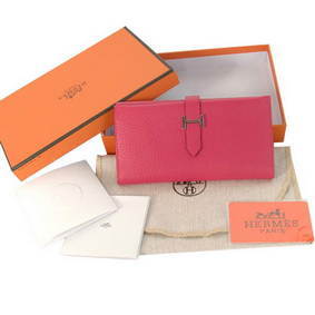 Fake Hermes Bearn Japonaise Tri-Fold Wallet H308 Peach HMS46P493N3