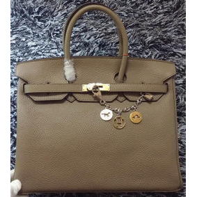 Hermes Birkin 35CM Tote Bag Litchi Leather HB35GL Grey Replica HMS84N9G757