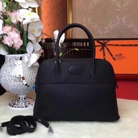 1:1 Replica Hermes Bolide Original Leather Tote Bag B1007 Black HMS0TSRTRTH