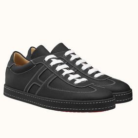 Hermes Boomerang Sneakers In Black Epsom Leather Top Replica HMSXS9GN09W