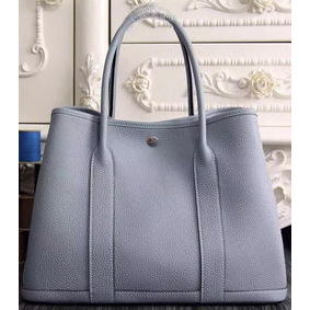 AAA Hermes Garden Party 36cm 30cm Tote Bag Original Leather SkyBlue HMS7XV5914U