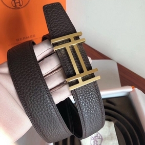 Top Replica Hermes H Au Carre Belt Buckle & Cafe 32mm Strap HMSFI67LUFF