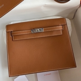 Fake Hermes Kelly Danse II Bag In Gold Evercolor Calfskin HMS1M326QK5