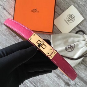 Imitation Hermes original epsom leather Kelly belt H069854 rose gold plated metal HMS7DULB67M