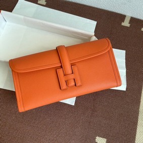 1:1 Replica Hermes Original Espom Leather Clutch 37088 orange HMS66Q2G1GR