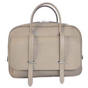 Hermes Steve 38CM Travel Bag Clemence Leather Grey 1:1 Replica HMS8640AM5R