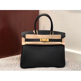 Hermes Birkin Bag Original Epsom Leather 30CM 17825 Black Replica HMSXENERGQM