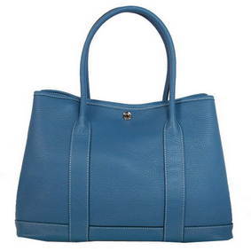 Fake Hermes Garden Party 36CM Bag Clemence Blue HMSZ334IF52