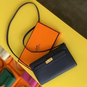 Hermes Kelly Classique To Go Wallet In Dark Blue Epsom Calfskin Replica HMS59NA8YZ9