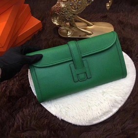 Hermes Togo Leather Clutch H88017 Green Replica HMSPUJ1Y0CJ