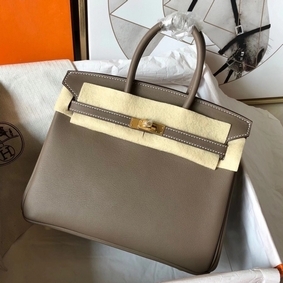 Hermes Birkin 25 Handmade Bag In Taupe Swift Leather Replica HMSH6EX8YK1