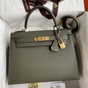 Hermes Kelly Sellier 28 Handmade Bag In Vert De Gris Epsom Calfskin HMSR14ZDIAL
