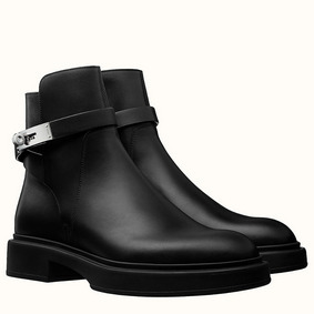 Cheap Hermes Veo Ankle Boots In Black Calfskin HMS2GQ11063