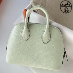 Hermes Bolide 1923 Mini Handmade Bag In Vert Fizz Chevre Mysore Leather Top Replica HMSQO2YJI4E