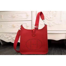 Hermes Evelyne 28cm Messenger Bag Original Leather H1188 Red Replica HMSGQ2YWZ18