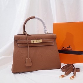 AAA Hermes Kelly Shoulder Bag Original TOGO Leather KY3255 brown HMSFV86SRU6