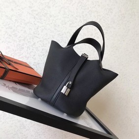 First-class Quality Hermes Picotin Lock PM Bags Original Leather H8688 black HMSJVH9HIZL