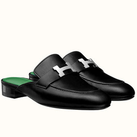 AAA Hermes Trocadero Mules In Black Goatskin HMS2GQ11063