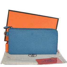 Top Replica Hermes Zipper Cards Wallet Togo Leather A908 Blue HMS3Y5NGZ83