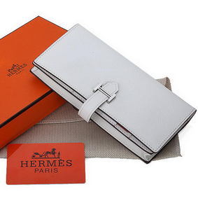 Imitation Hermes Bearn Japonaise Bi-Fold Wallet Original Leather A208 White HMS3Y5NGZ83
