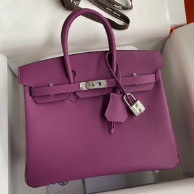 New Hermes Birkin 25 Retourne Handmade Bag In Anemone Epsom Calfskin HMSWH0DCV0P