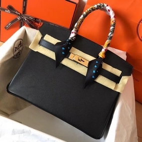 Hermes Birkin 30 Handmade Bag In Black Epsom Leather Replica HMSJX67MPPL