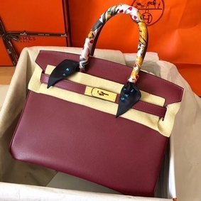 New Hermes Birkin 30 Handmade Bag In Bordeaux Epsom Leather HMS6EO9D8XI