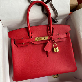 Fake Hermes Birkin 30 Retourne Handmade Bag In Red Epsom Calfskin HMSDMMFDUU1