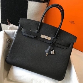 Hermes Birkin 30cm Bag In Black Clemence Leather PHW Top Replica HMSF0SUYWLU