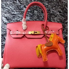 Fake Hermes Birkin 30CM Tote Bags Litchi Leather H30LI Pink HMSTSJ2GIQ4