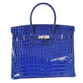 Hermes Birkin 35CM Tote Bag Blue Iridescent Croco Leather Silver Replica HMS46RXOMXD