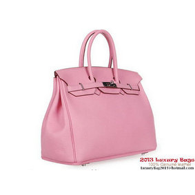 Hermes Birkin 35CM Tote Bag Clemence Leather H1035 Pink Replica HMS66P537C8