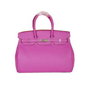 Hermes Birkin 35CM Tote Bag Lavender Original Grainy Leather H35 Silver 1:1 Replica HMS7DTOXN34