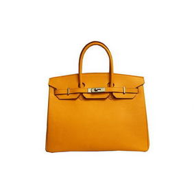 Top Replica Hermes Birkin 35CM Tote Bag Yellow Original Leather BK35 Gold HMSM991C681