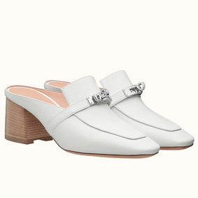Hermes Blossom Mules 60mm In White Goatskin 1:1 Replica HMSSXV6761G