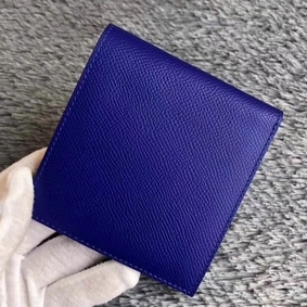 New Hermes Blue Electric MC2 Copernic Compact Wallet HMSJX7408TD