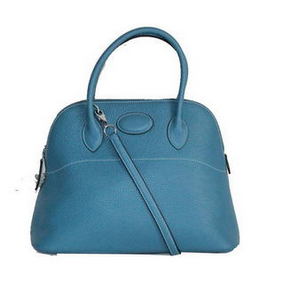 Hermes Bolide 37CM Calfskin Leather Tote Bags H509084 Blue Replica HMSGBO8TX36