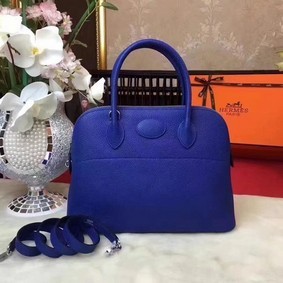 Hermes Bolide Original Leather Tote Bag B1007 Blue HMSPG20P1IW