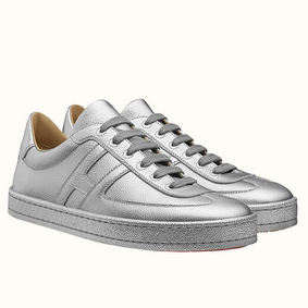 Hermes Boomerang Sneakers In Silver Epsom Leather Replica HMS904Q7DYC